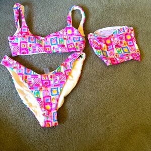 Pink bralette Bikini Set for teens